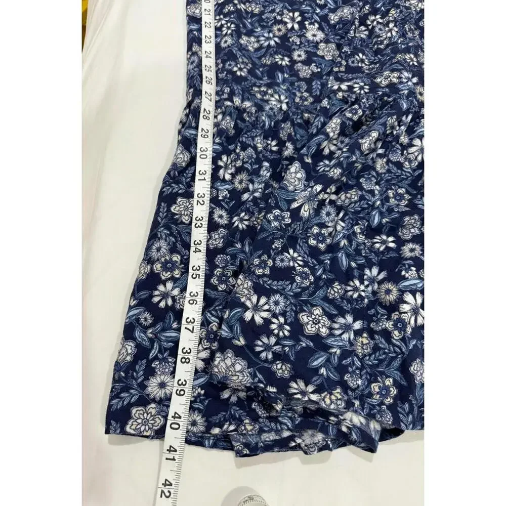 Old Navy Blue Floral Print Puff Sleeve All-Day Spring Long Maxi Dress- Size XL - Picture 6 of 9